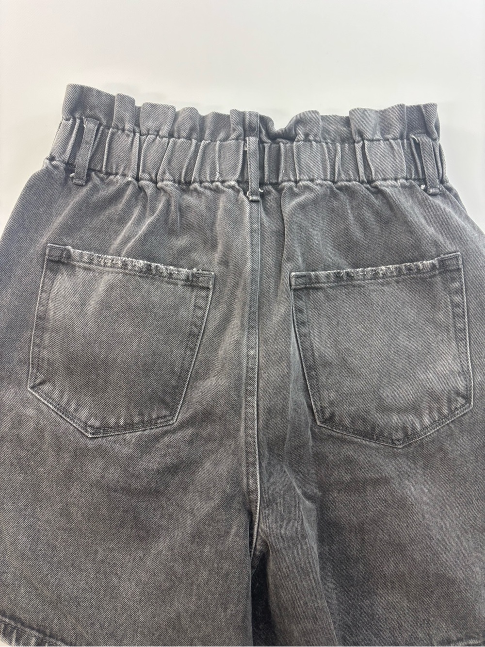 Vervet Paper Bag Shorts Womens Size Large Elastic High Rise Gray Jean Shorts - Picture 6 of 7